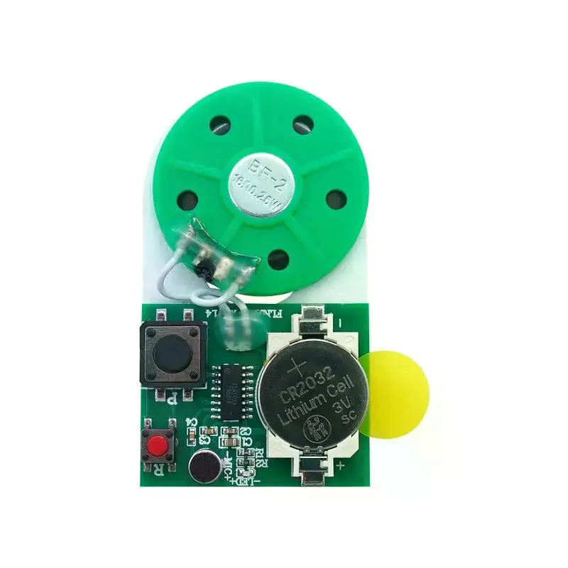 Módulo de grabación PCB de 25 segundos, Control de botón compacto con cinta adhesiva de doble cara, Chip de sonido grabable