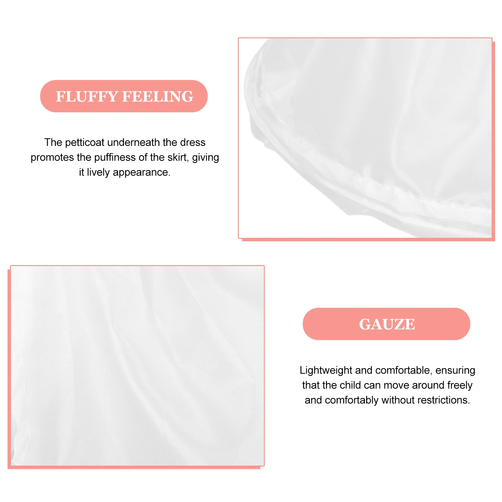 

Cute Girl Petticoat Underskirt Lightweight Skirt For Kids Comfortable Delicate Design Puffiness Versatile Formal