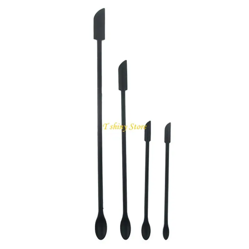 N58F Mini Silicone Spatula Set-4Pcs Small Silicone Spatula for Makeup Mixing Sampling Beauty Product Kitchen Thin Jar Scraper