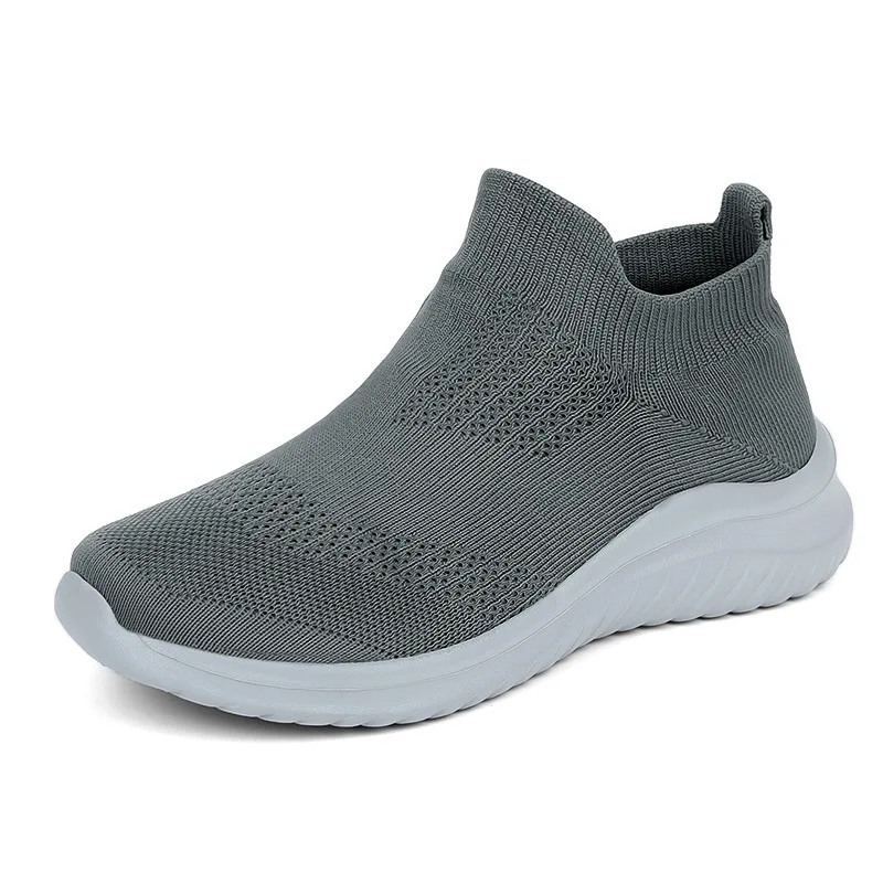 Men's shoes fly woven mesh top sports casual shoes over feet lazy socks shoes couple light running shoes for women