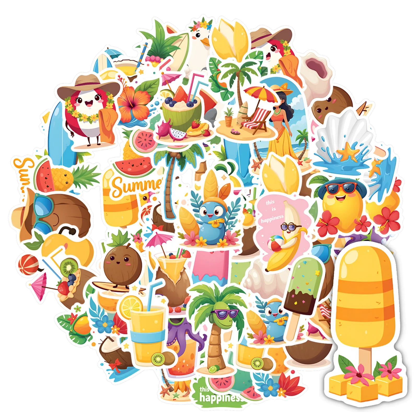 

35 шт.-50 шт., забавные наклейки с героями мультфильмов, яркие наклейки для отдыха, сделай сам, наклейки, игрушки для гитары, сделай сам, скейтборд, ноутбук, декор для багажа