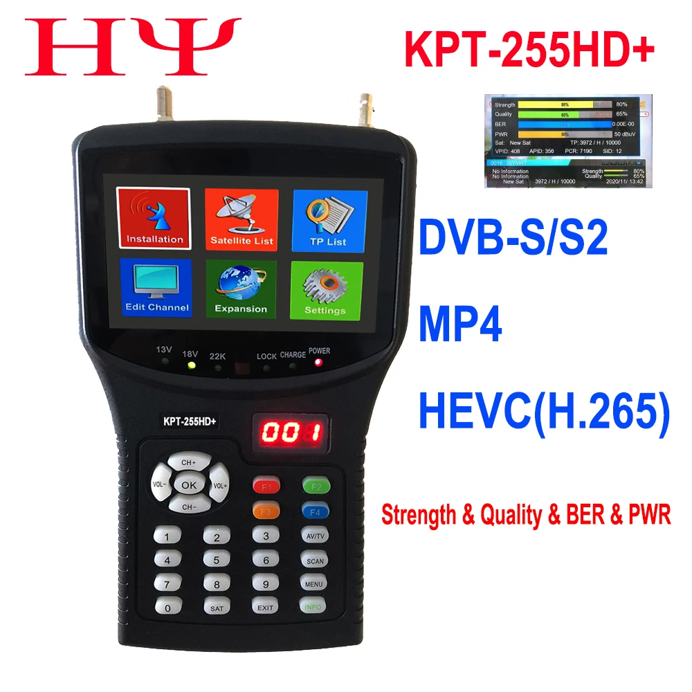 

[Genuine] kpt-255hd plus kpt 255hd+ satellite finder Meter cctv camera DVB-S2 MP4 HEVC(H.265) AVS/AVS+