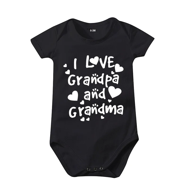 I Love Grandpa Cotton Bodysuits & One-Pieces Climbing Suit Baby Fart Triangle Jumpsuit Summer I Love Grandma