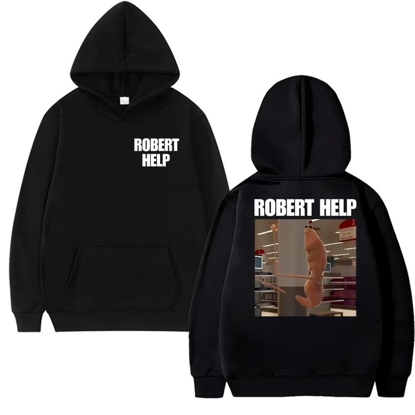 

Hot Sale Marcus The Worm Funny Expression Pack Double Sided Graphics Hoodie Unisex Funny pullover Men women Fleece Sweatshirt