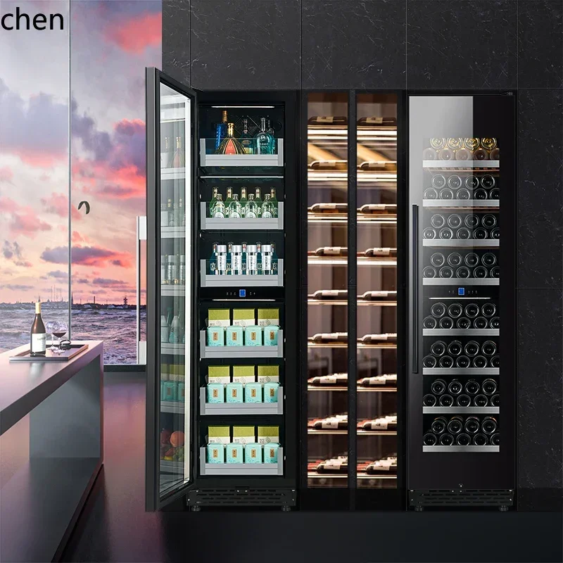 

ice bar wine cabinet air-cooled red wine cabinet household living room embedded refrigerator tea drink glass freezer