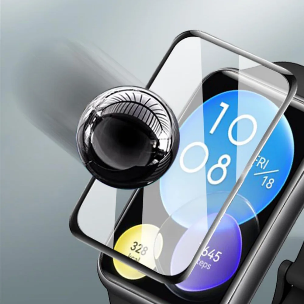 Мягкое стекло для Huawei Watch Fit 2/fit Smartwatch 9D HD, полная пленка (не стекло), аксессуары для экрана, закаленная защитная крышка fit2