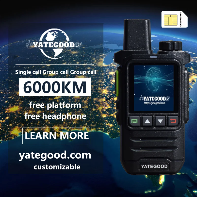 

YATEGOOD GX7 GPS 5000KM zello walkie talkie long range global ptt 4G poc radio100km