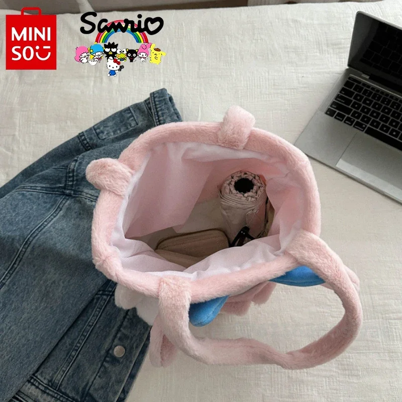 MINISO-Sac à main en peluche Oxford grill pour femme, sac de rangement multifonctionnel, sac à main de dessin animé polyvalent, haute qualité, nouvelle mode, 2025