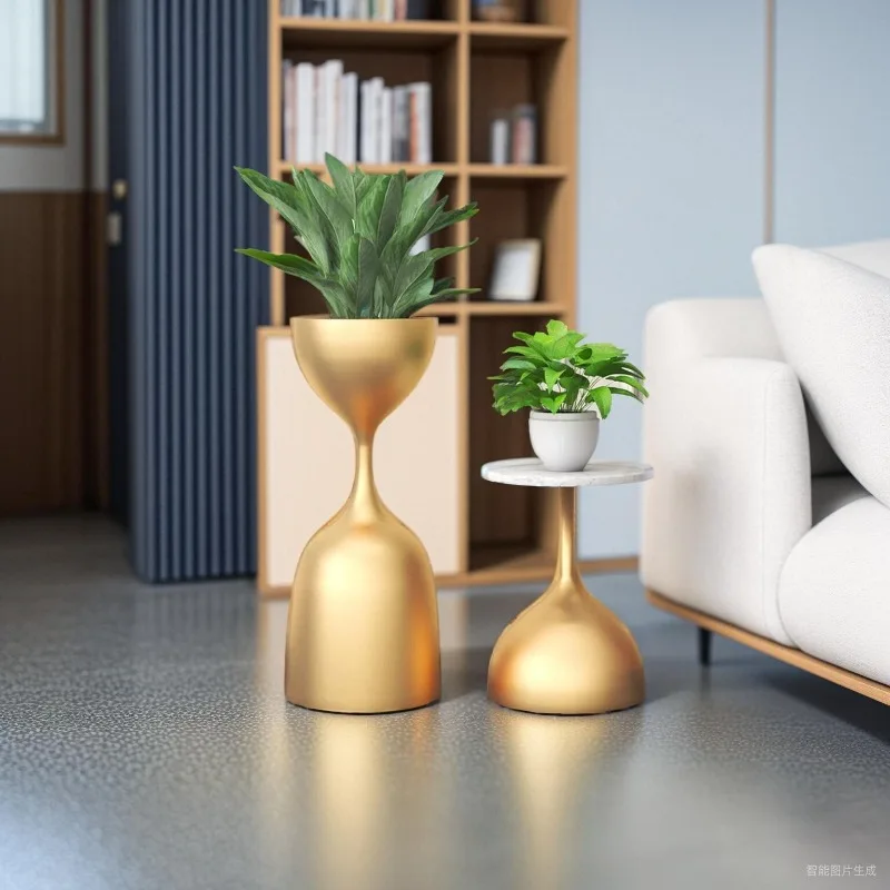 

Modern Minimalist Plant Stand Iron Living Room Side Table Balcony Coffee Table Floor Plant Shelf for Home Decor