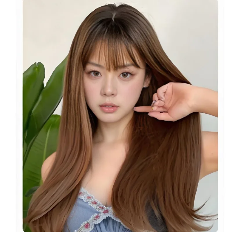 

Lady Straight Bangs Long Straight Hair Ball Headwear Fluffy Shave Long Curly Hair Stage Accessories Wig Barbie Style Curly Hair