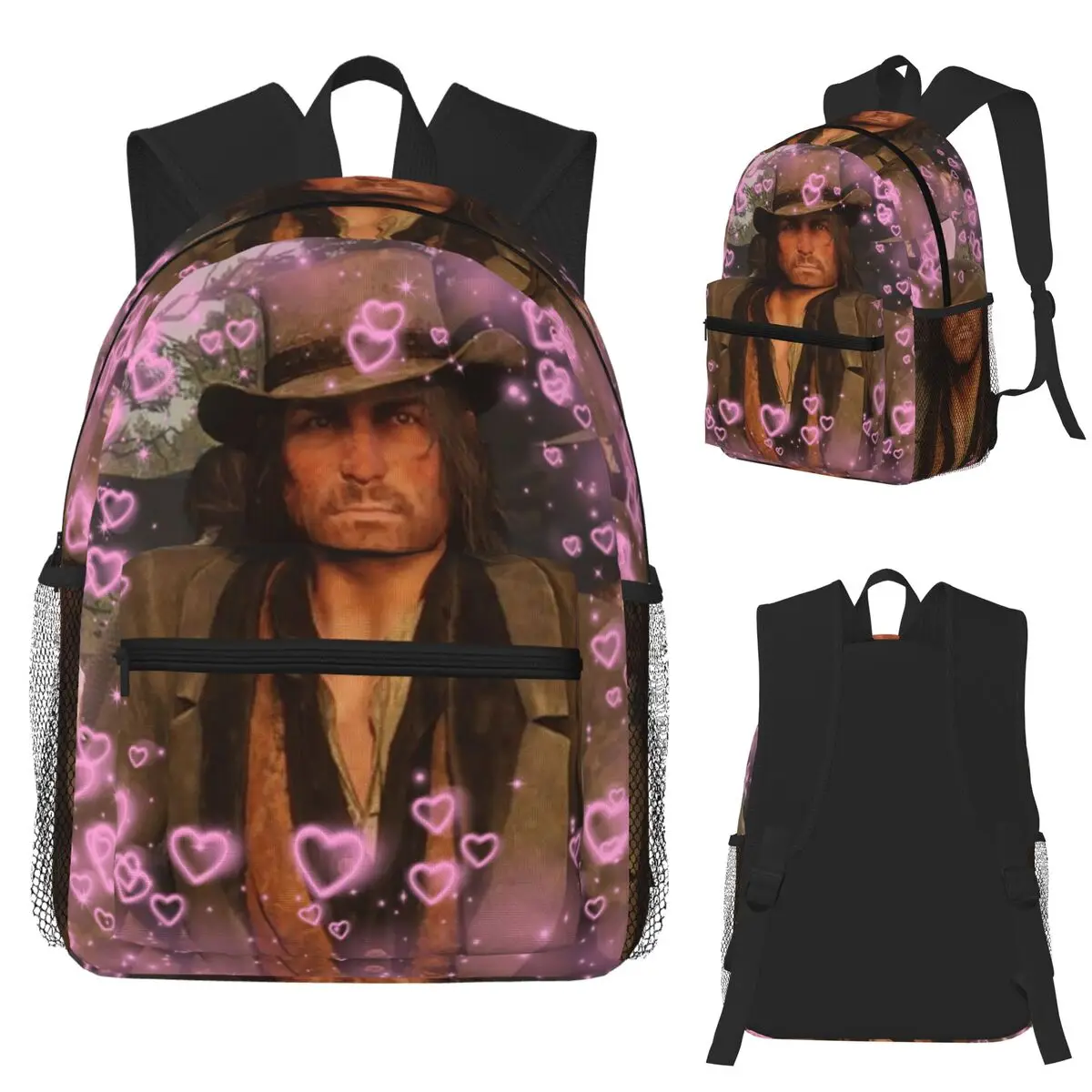 

Morgan Cowboy Gaming John Marston Студенческий рюкзак в стиле вестерн, школьная сумка, походный дорожный рюкзак для мальчиков и девочек, сумка для книг, сумки на плечо