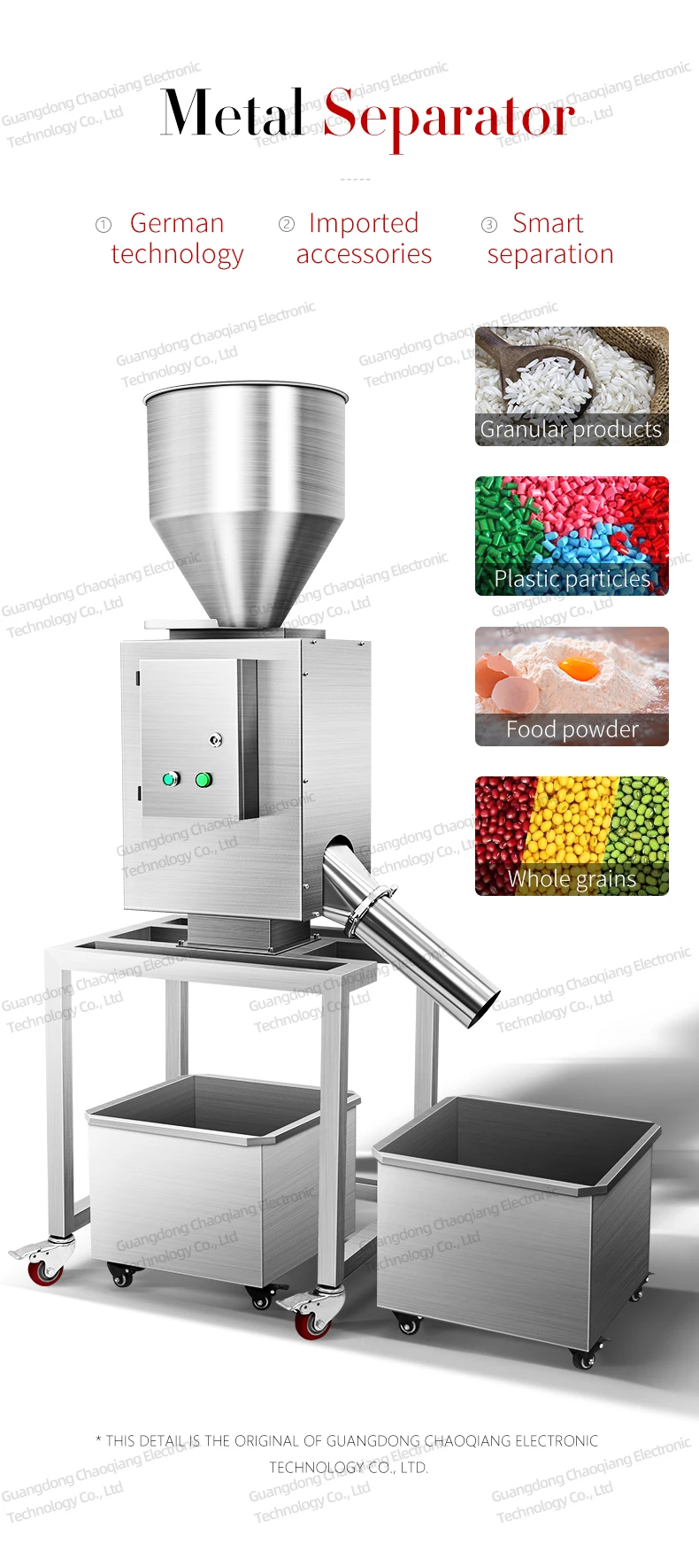 Wholesales High Precision Metal Detectors Metal Separator for Powder Particle Products