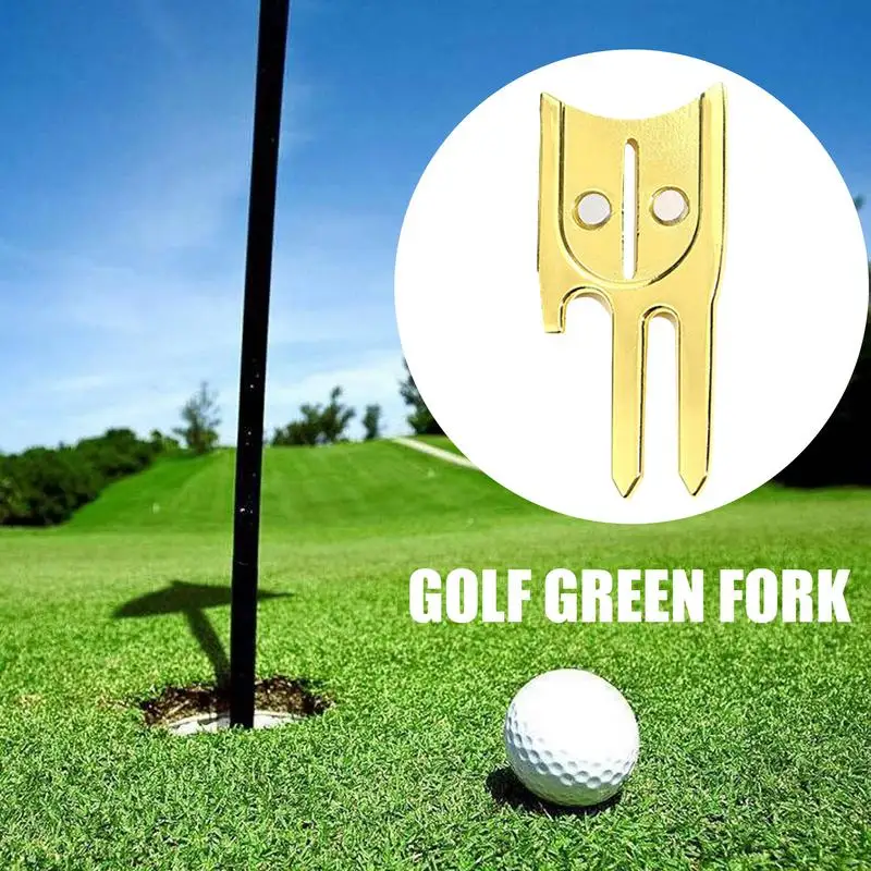 Golfbal Pitchfork 6-in-1 balmarkering Reparatie Groen gereedschap Multifunctionele Golf Groene reparatievork Golfbalmarkering voor familiegolf