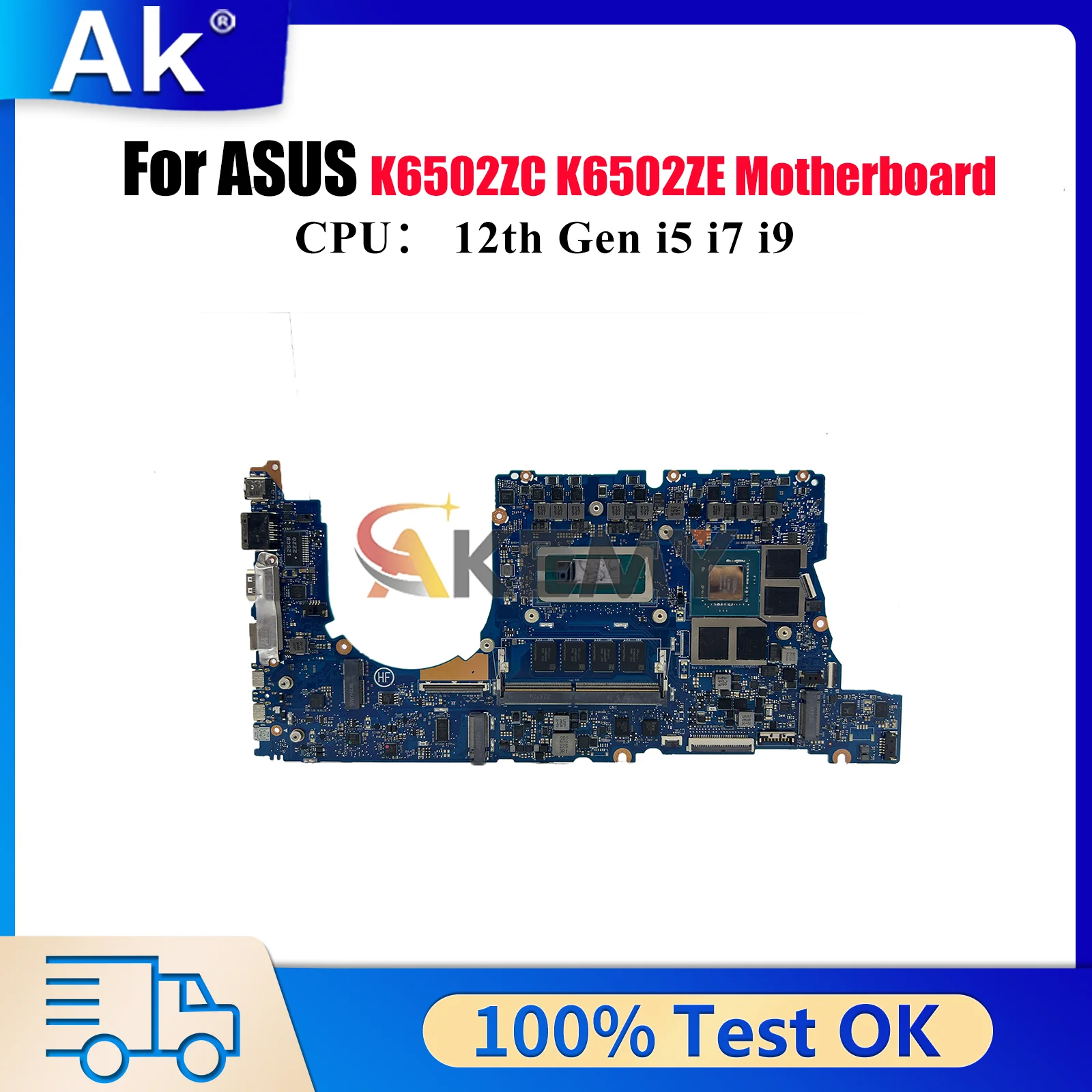 

K6502ZC Laptop Motherboard For ASUS TUF Gaming K6502ZC K6502ZE K6502Z Mainboard With 12th Gen i5 i7 i9 CPU 100% tests fast ship