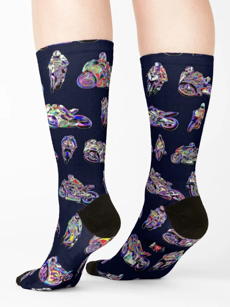 Moto GP Motorbikes Revamped 1 Socks designer designer brand luxury summer Socks Man Women's
