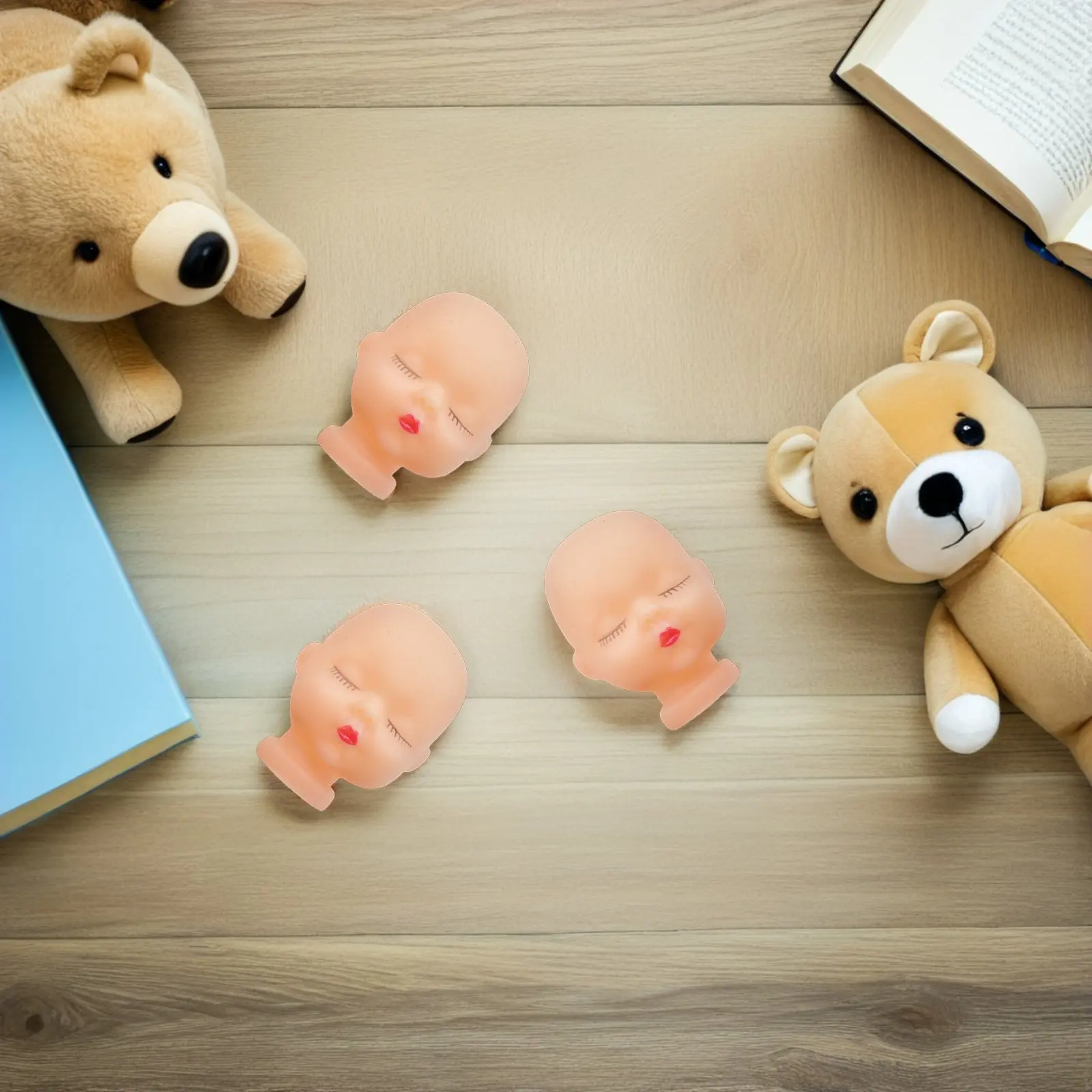 

20Pcs Handmade Decorative Miniature Small Heads DIY Keychain Accessory Creative Craft Materials for Home Party Supplies