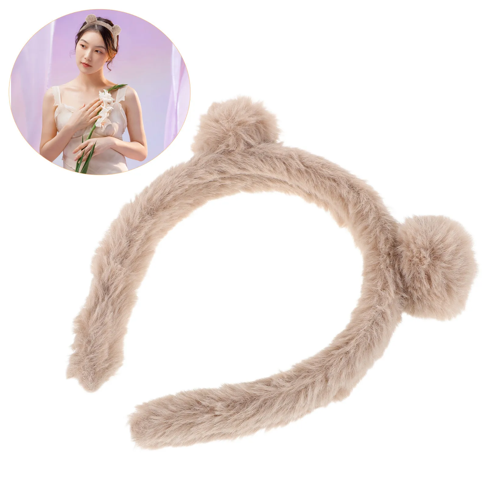 

Милая повязка для волос с ушками медведя, регулируемая, мягкая, для умывания, макияжа, ухода за кожей, мультяшный аксессуар для волос для женщин и девочек