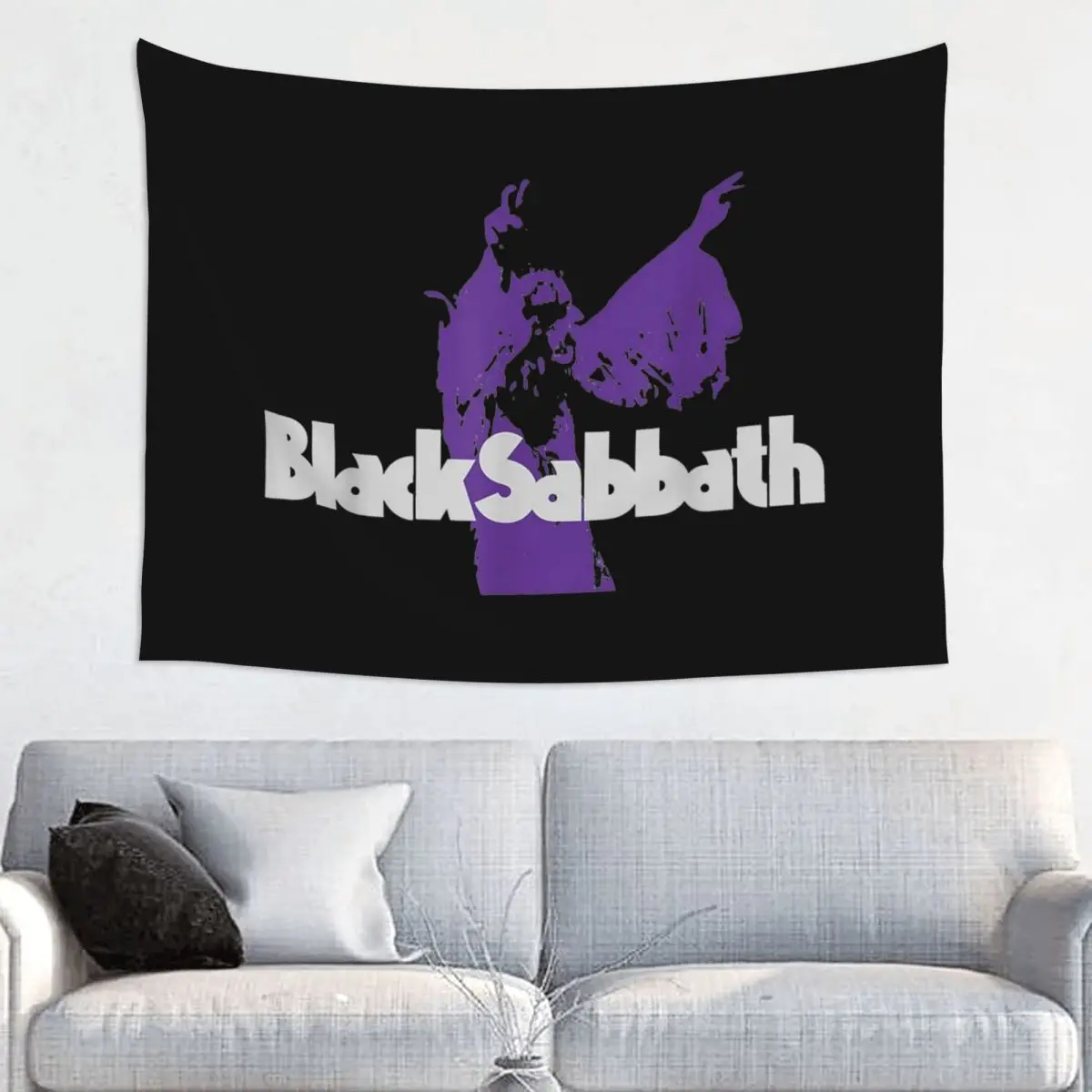 Black Sabbathe Music Purple Tapestry Wall Hanging Hippie Polyester Tapestries Art Wall Blanket Wall Decor Yoga Mat