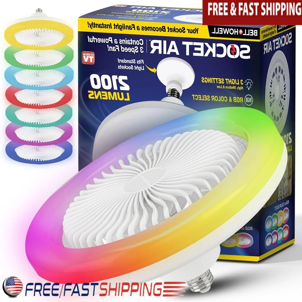 

Вентилятор с регулируемой яркостью и дистанционным управлением, меняющий цвет RGB, внутренний потолочный вентилятор, светодиодный, 2100 люмен, регулируемая скорость, домашний офис