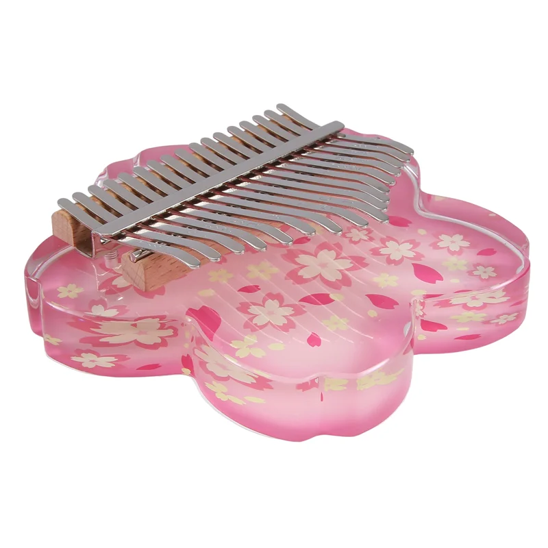 ABVL-أكريليك كاليمبا 17 مفتاح شفاف كاليمباس المبتدئين الإبهام البيانو أداة لوحة مفاتيح الموسيقى المهنية مع بتلات سهلة في #6