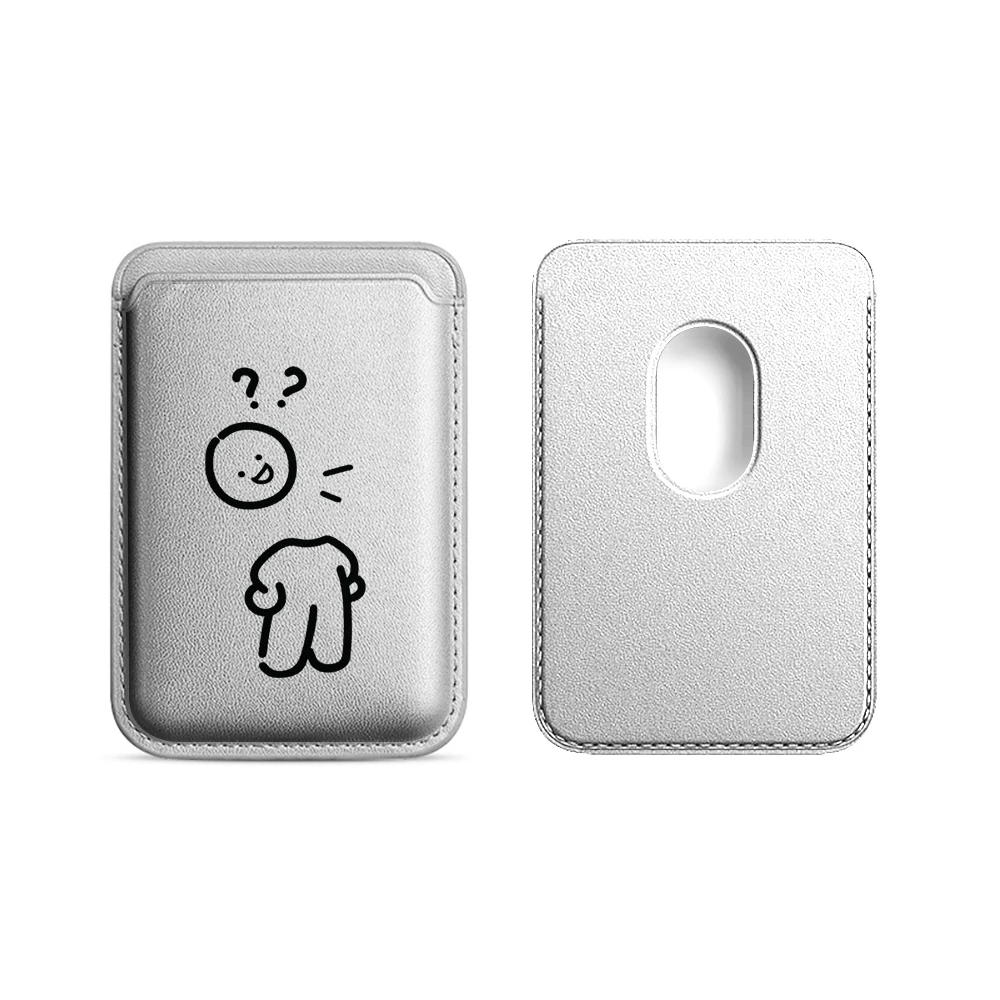 Minimalistische, stilvolle Leder-Kartenhülle für Magnetische Hüllen, geeignet für alle iPhone Magsafe-Kartenhüllen. – Detail 18