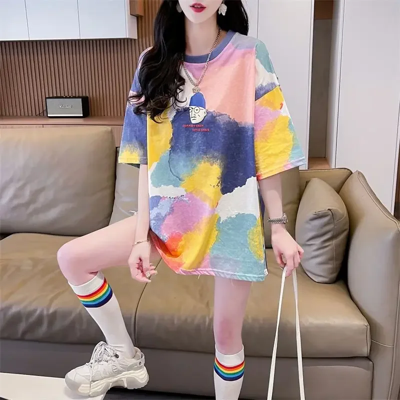 

Summer Outfit Women's T-shirt Graphic Female Top Polyester Clothing Japanese Vintage Fashion Korean Reviews Many Clothes Emo Y2k