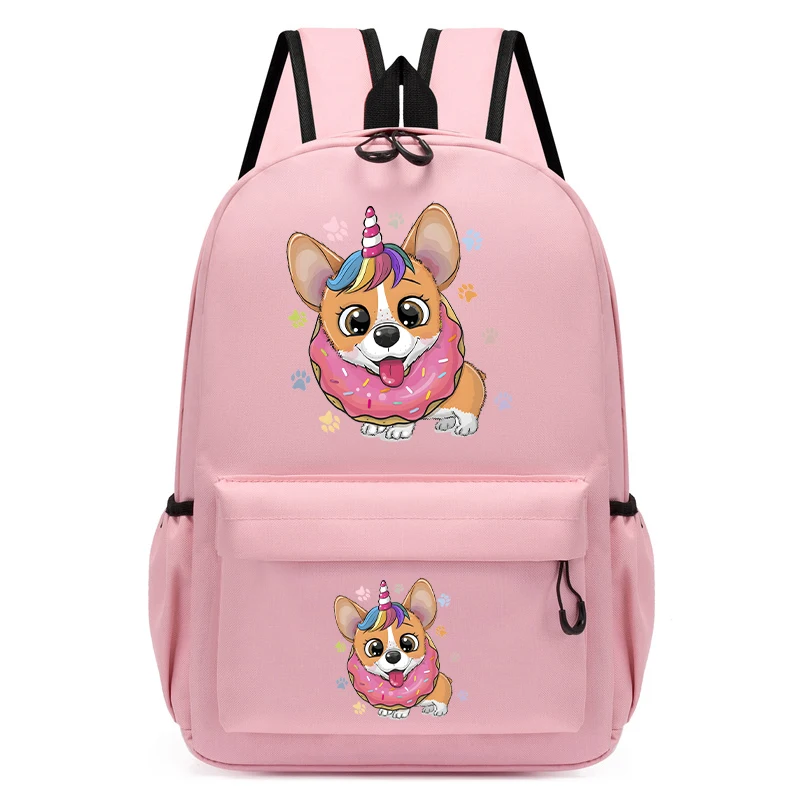 Sac à dos d'école de dessin animé Corgi pour filles et garçons, cartables pour enfants, cartable de maternelle, nouveau