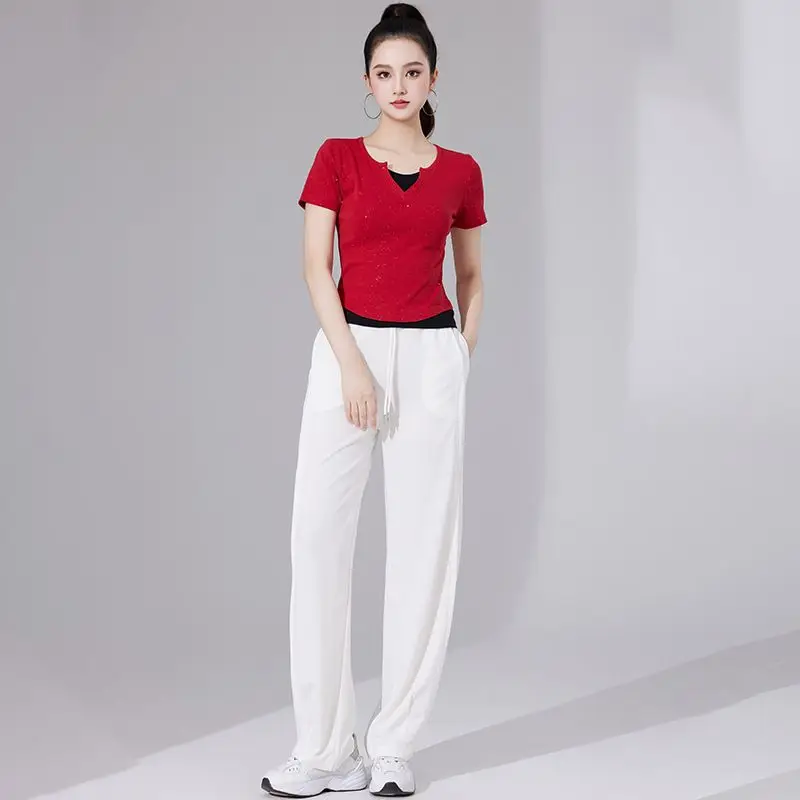 

Top and Pant Sets for Women 2 Pieces Luxury Full Casual Elegant Comfortable Clothing Sales Tailor Cheap Wide Leg Trousers Woman