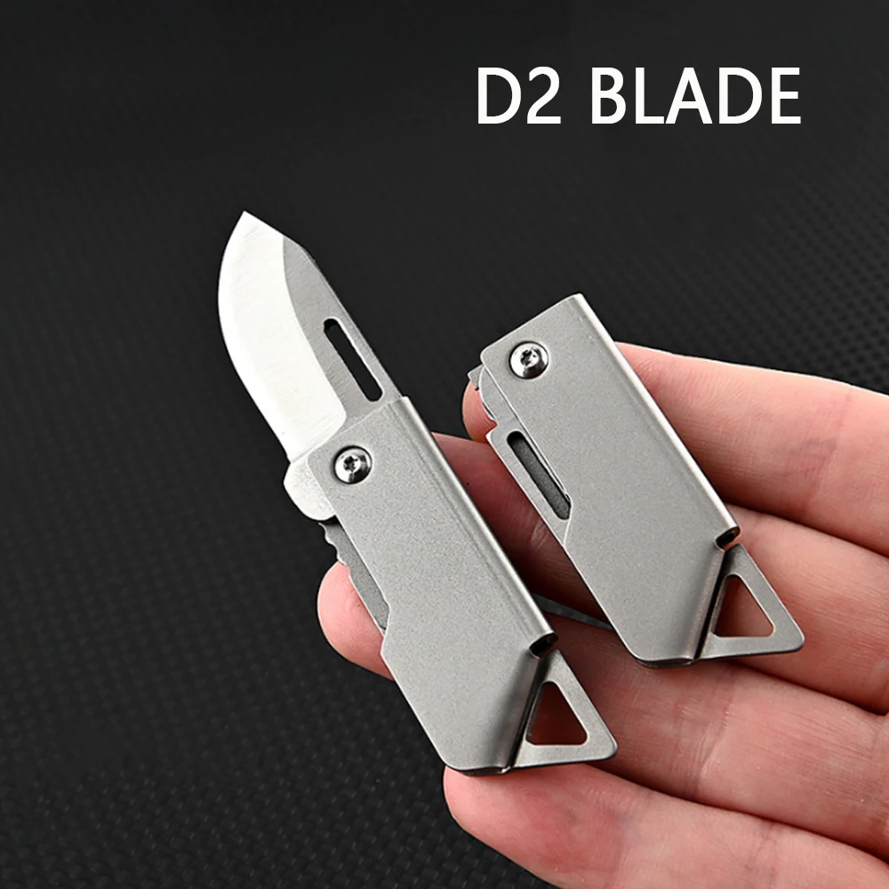 D2 Blade Stainless Steel Folding Knife Outdoor Camping EDC Self Defense Emergency Survival Knife Folding Portable Keyknife