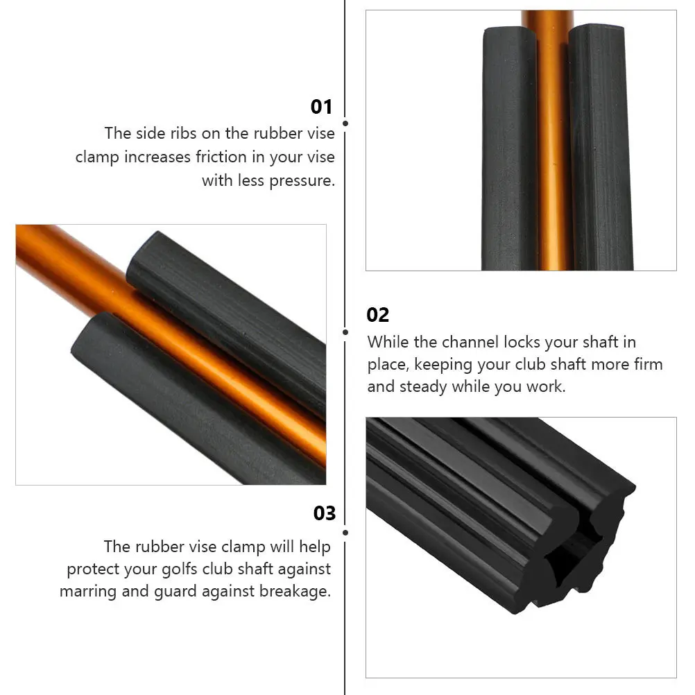 

2Pcs Rubber Golf Club Shaft Grip Vice Clamps Stable Anti-Slip Protectors for Regripping Repair Golfs Club Shaft Protectors