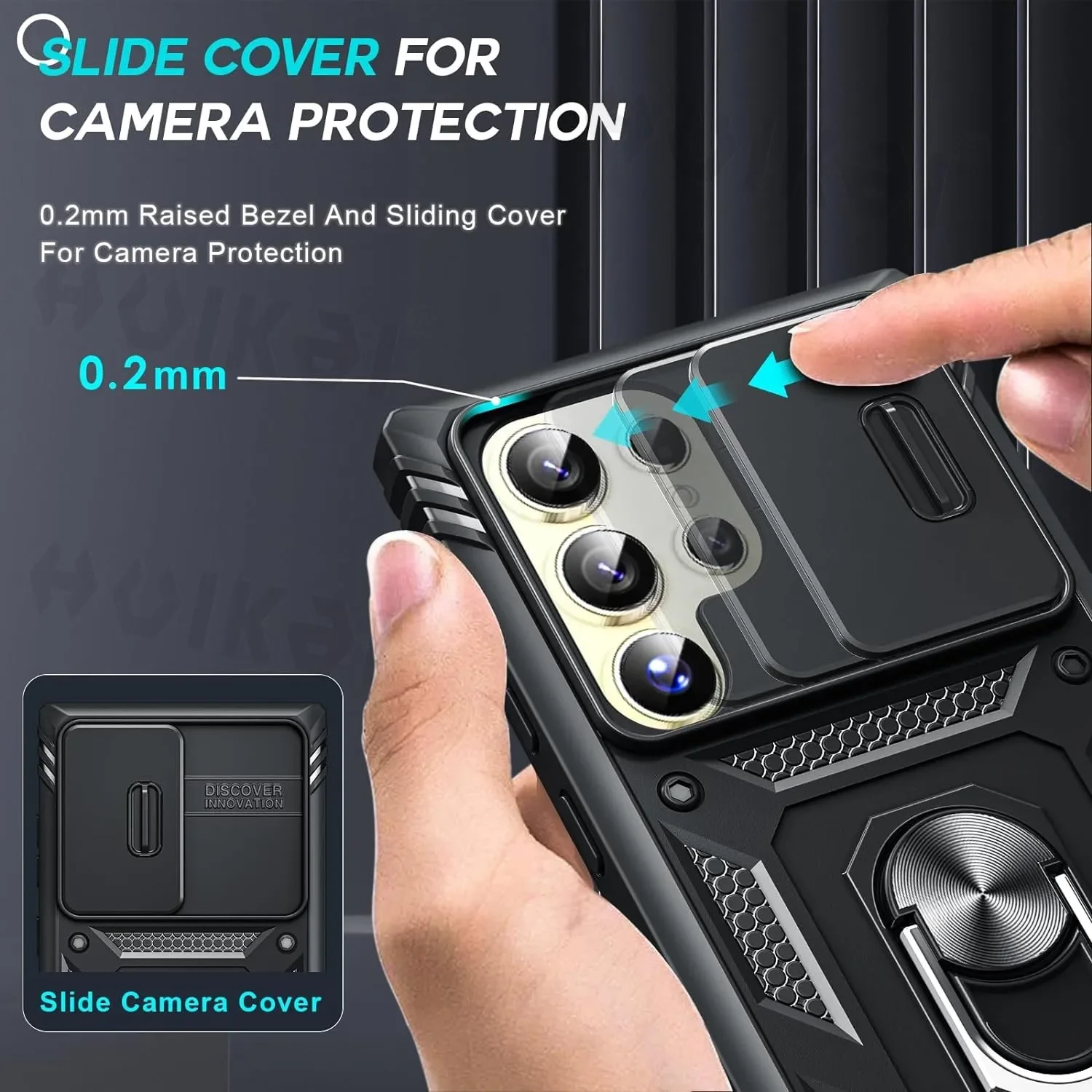 Capa para samsung galaxy s25 ultra s24 ultra s23 s22 s21 s24 fe s23 fe a16 a55 a35 lente deslizante da câmera capa protetora de grau robusto