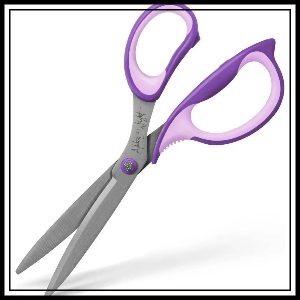 

Precision Soft Grip Scissors - 8" Steel Blades for Office, Home, Kitchen & Craft (Purple, Right Handed)