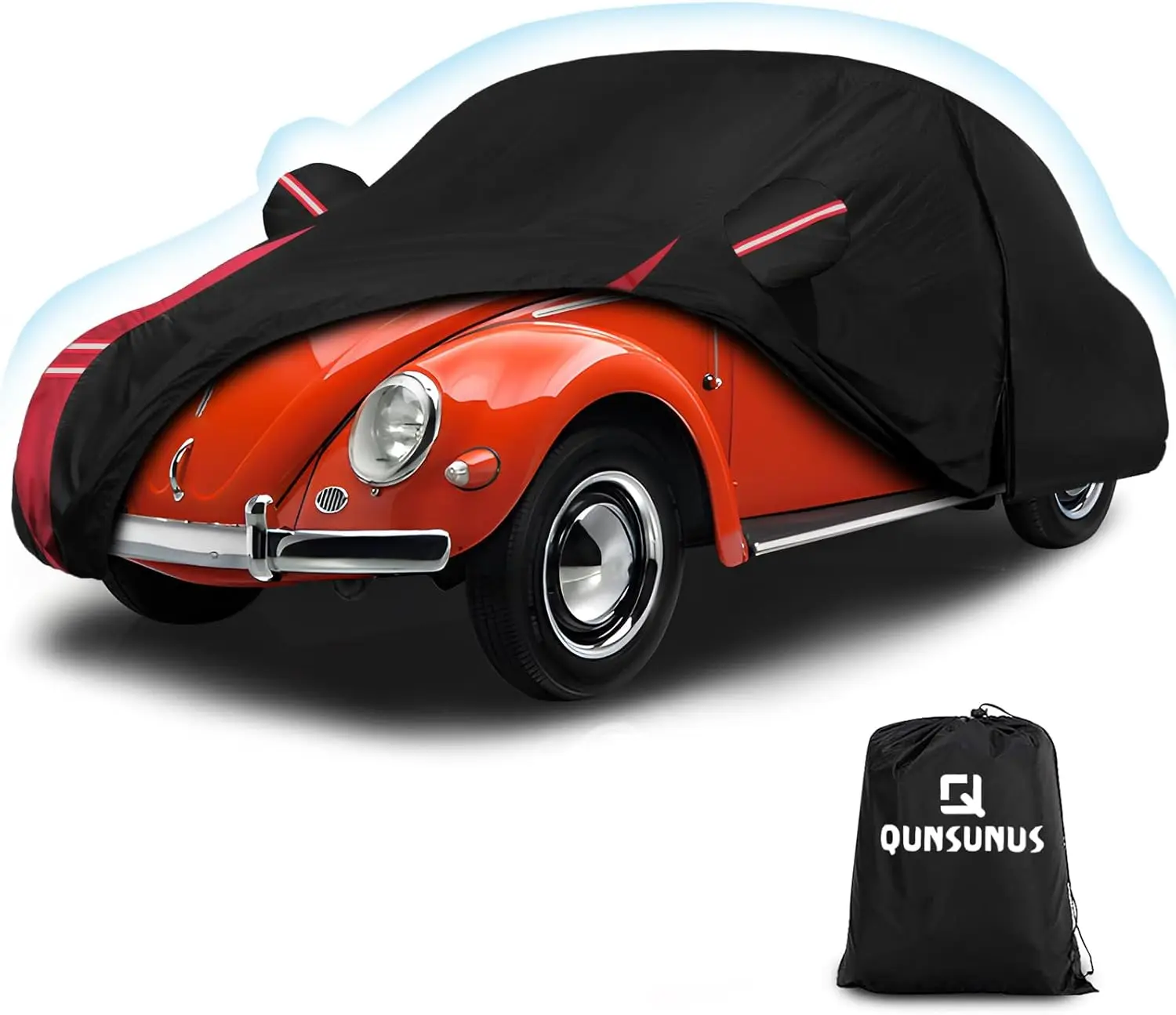

6-Layer Waterproof Car Cover for Volkswagen Beetle 1960-1980, All-Weather Windproof Protection with Zipper