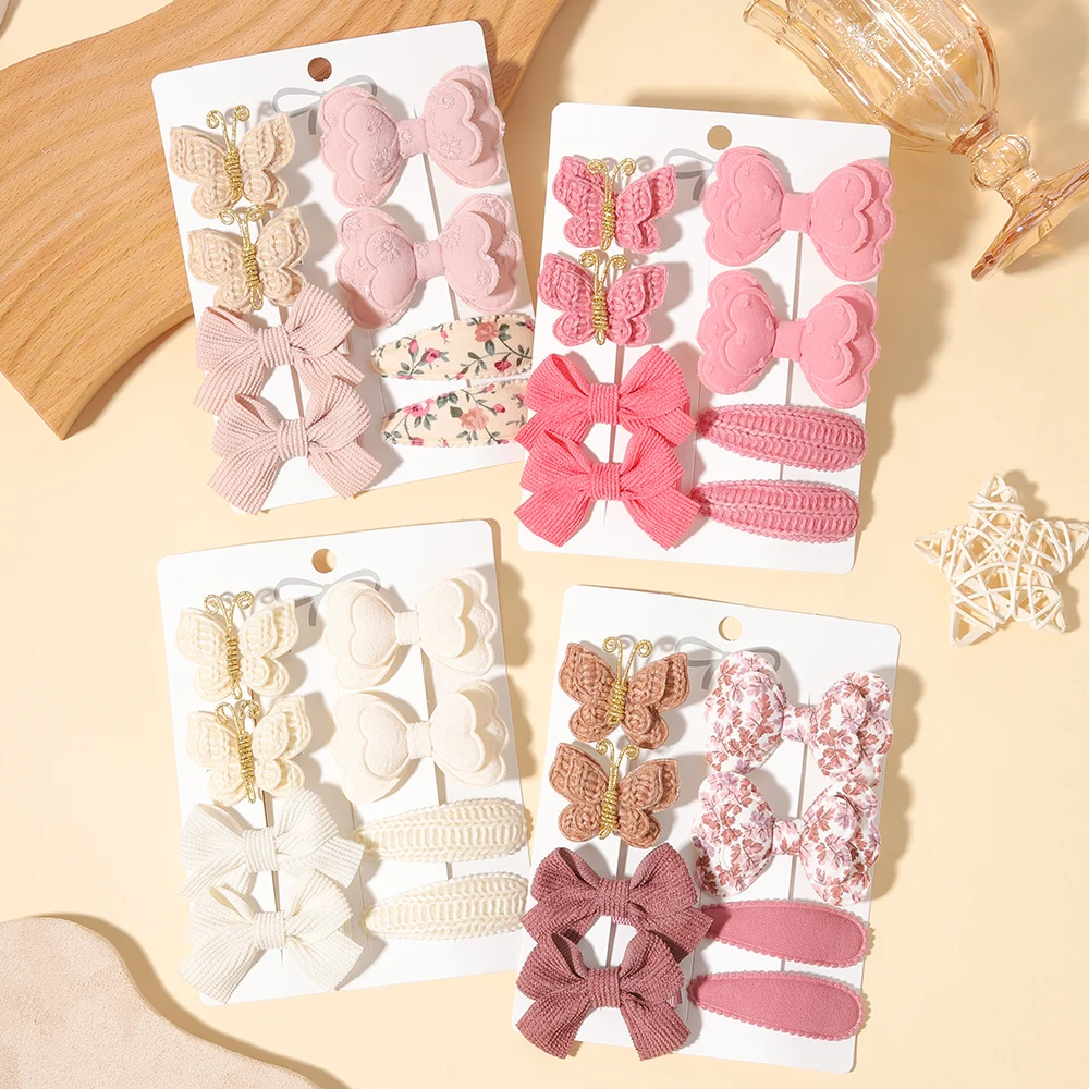 1 Set gestrickte Schmetterlings-Haarspangen, geeignet für Kinder und Mädchen zum Tragen bei Herbst- und Winterpartys, Haaraccessoires für Mädchen, Geschenke. – Detail 5