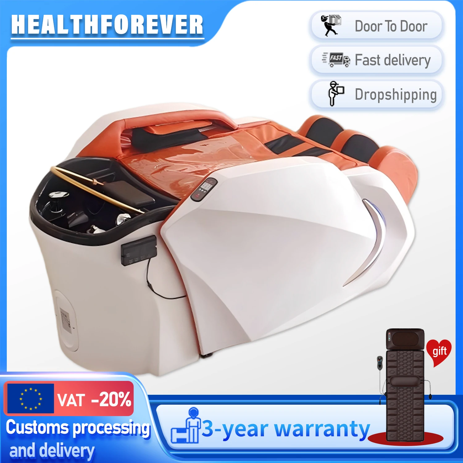 Factory Custom shampoo massage bed wash hair salon spa Head Spa Shampoo Bed for barbershop  electric hair washing massage chair