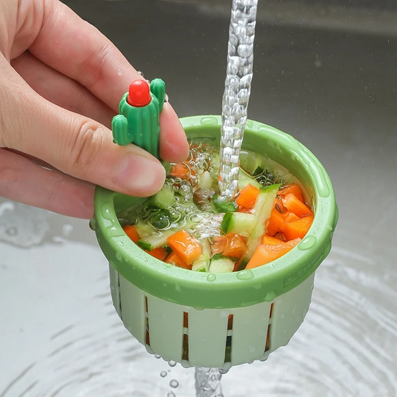 ABXF-Cactus Kitchen Sink Drain Strainer,Cactus Sink Strainer, Multi-Functional Cactus Sink Draining Basket Filter