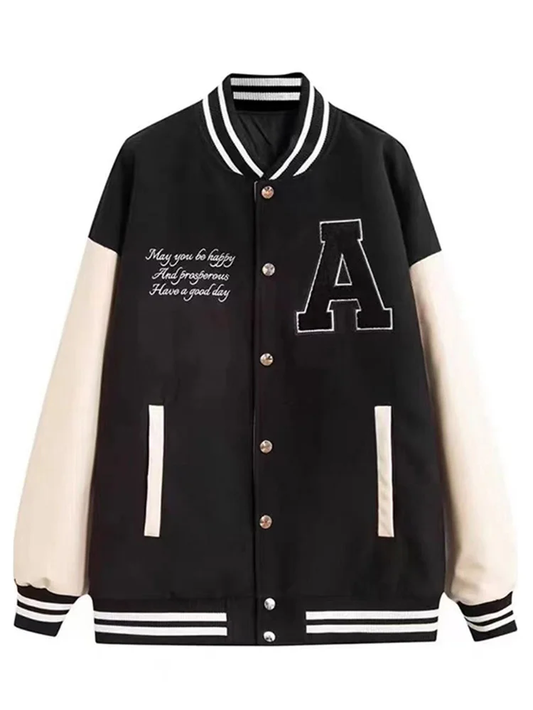 Jaquetas de Baseball Femininas em Rayon com Estampa de Leopardo para Outono e Inverno, Casaco Bomber Pesado com Forro de Lã e Mangas Longas