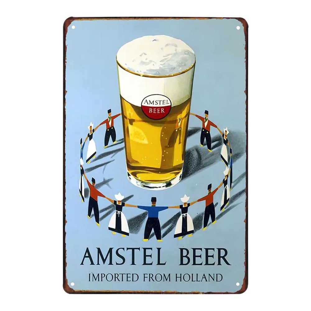 Beer Vintage Iron Painting Signs Tin Metal Wall Art Poster Decorative For Bar Pub Man Cave Decor Plaque Plates 20x30cm