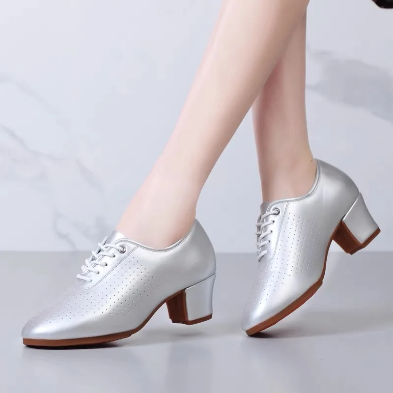 Fashion Women's High Heeled Leather Woman Dancing Dance Shoes Sneakers Ladies Modern Dancing Shoes Girls Ballroom Latin