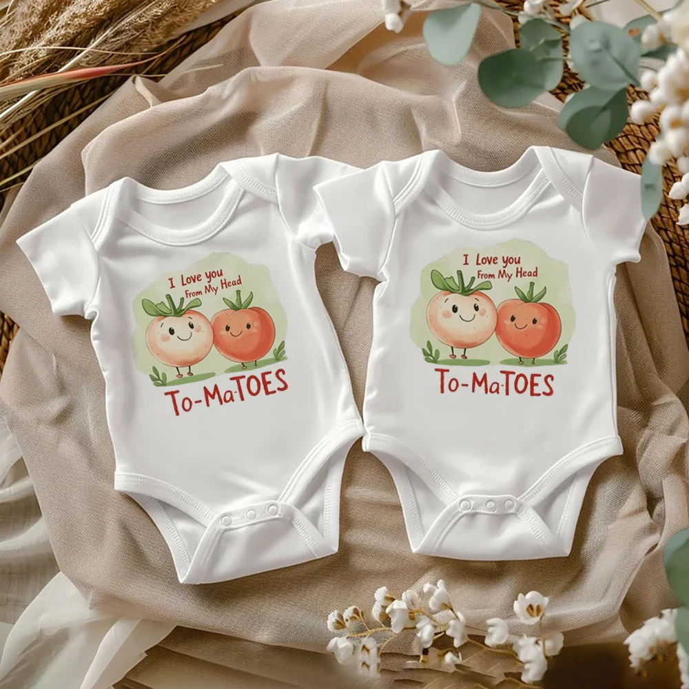 

Cute Summer Infant Bodysuits Cotton Tomatoes Printed Baby Rompers Spring Newborn Boy Girl Clothes