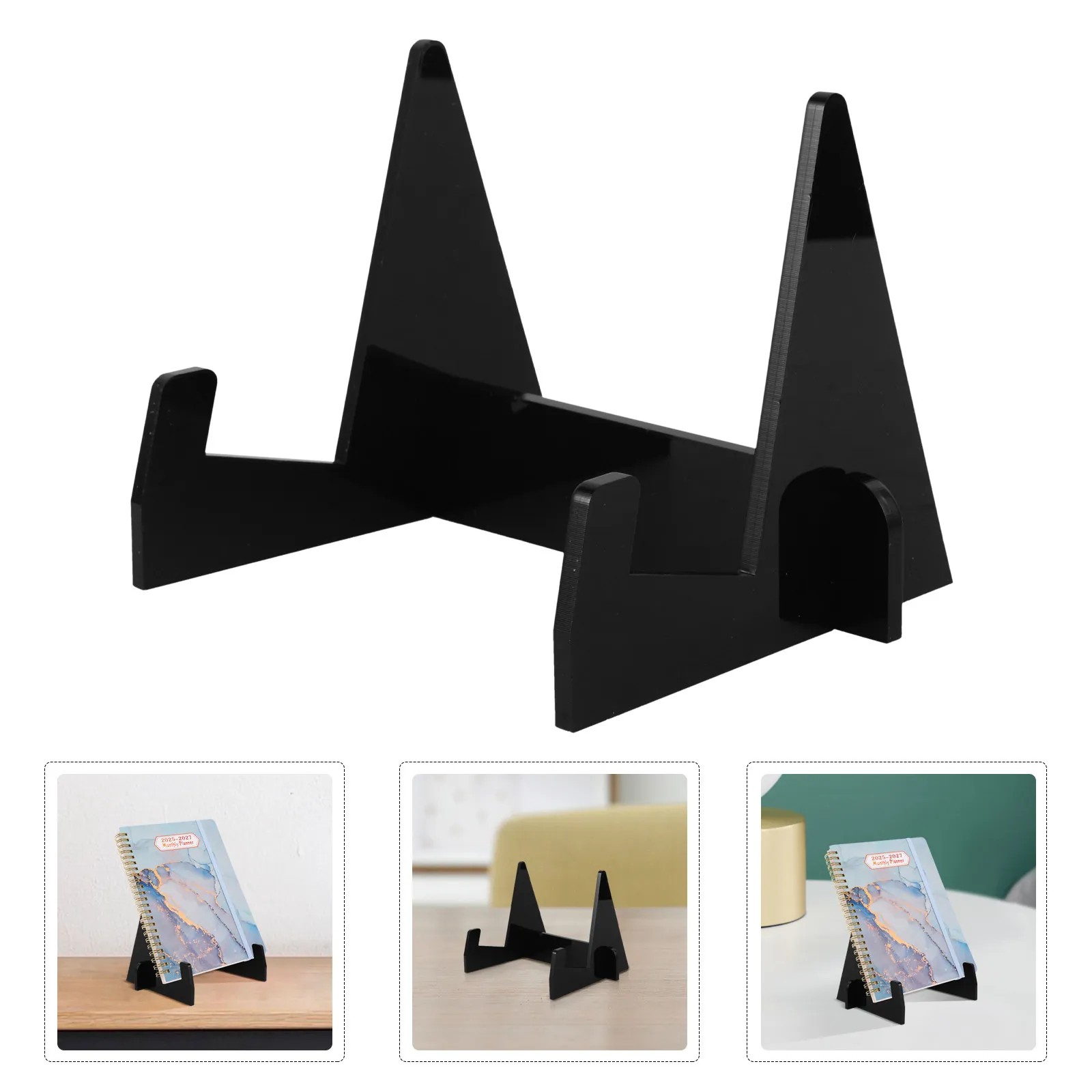 

Acrylic Desktop Book Display Stand Transparent Waterproof Oil-Resistant Minimalist Book Rack for Office Kitchen Bookstore