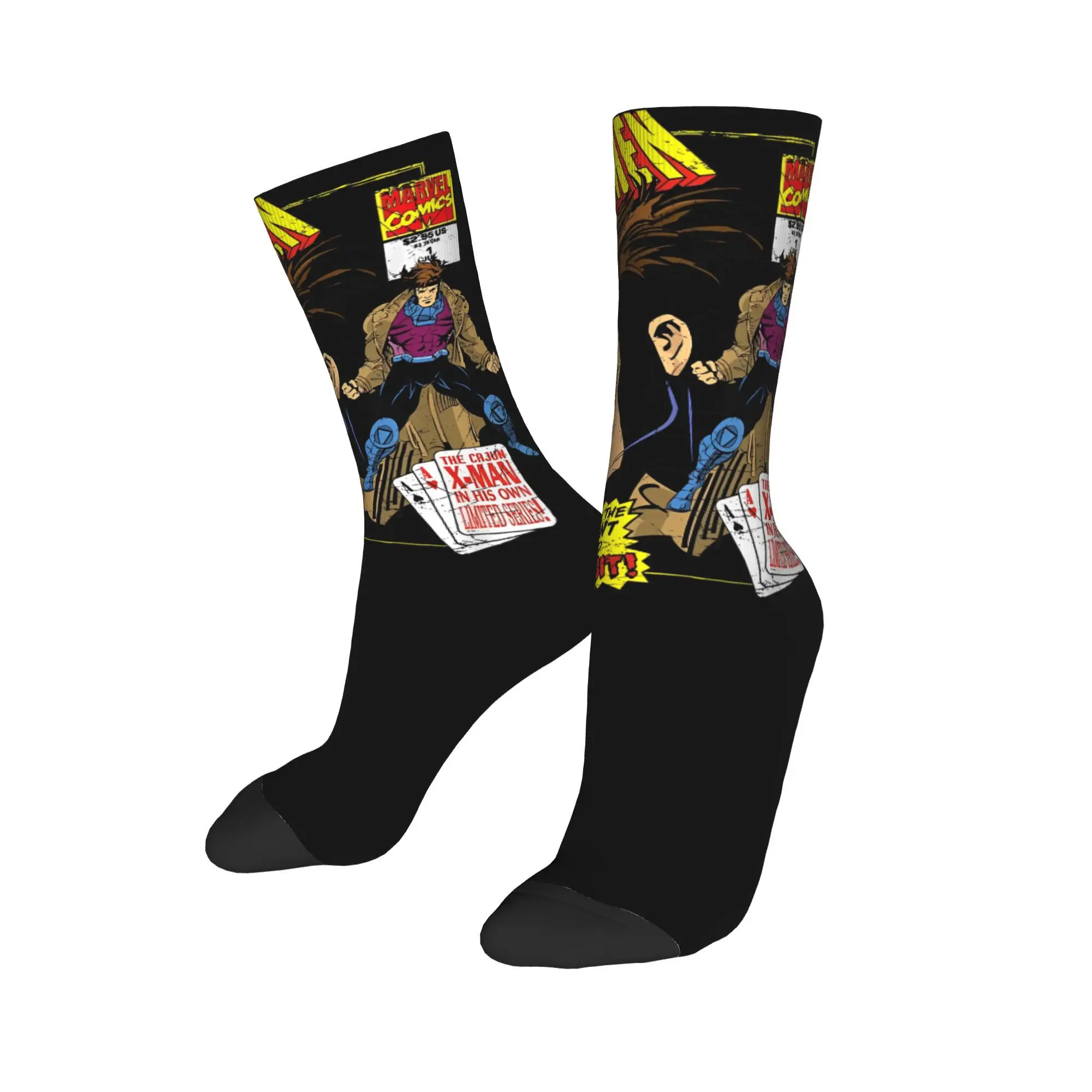 Men Women X-Men Cajun Gambit Remy LeBeau Comic  Outfits Socks  Flexible Socks Soft For Party Wear