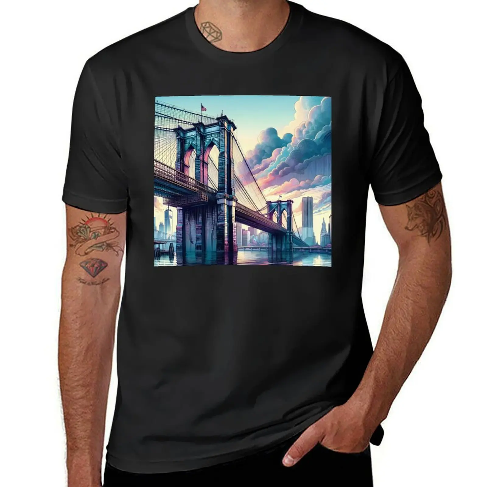 Gateway to the City T-Shirt anime blanks summer tops customs Men's t-shirts