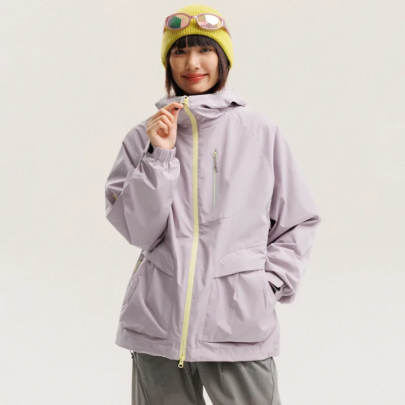 

Women Men Couple Outdoor Lightweight Functional Loose Casual Techwear Sport Hooded Cargo Jacket Waterproof Coat Outerwear