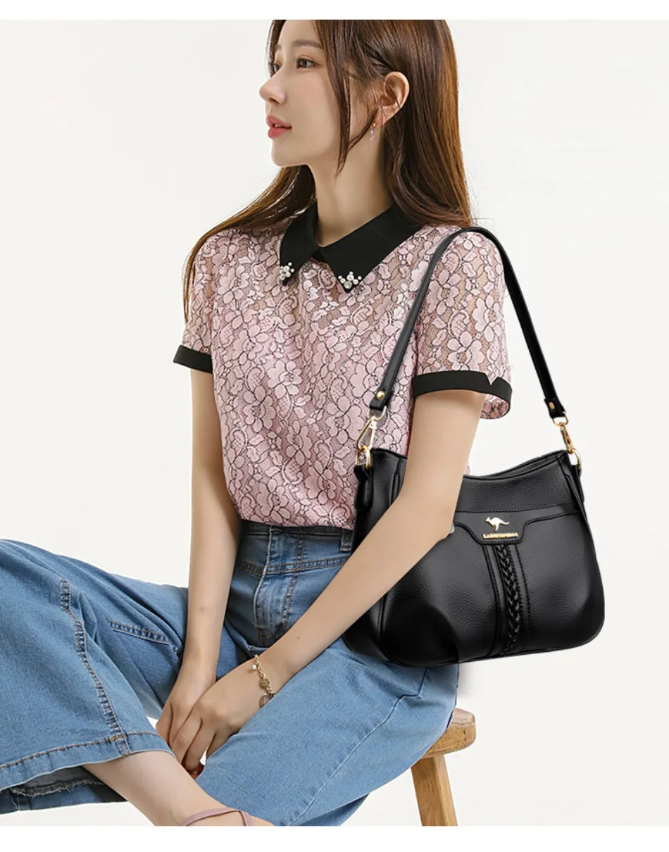Genuine High Quality Soft Leather Women's Handbag Trend Designer Female Crossbody Bag Casual Shoulder Messenger Handbags 2024