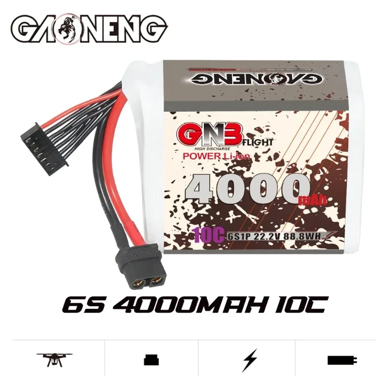 GAONENG GNB 4000mAh 6S 10C/20C 22.2V XT60 21700 Li-ion Battery 7 Inch 300mm To 380mm FPV