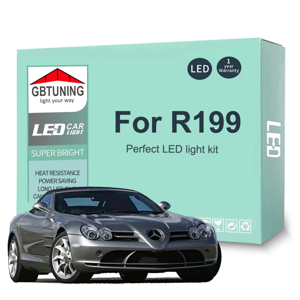 Фотолампа для салона Mercedes Benz SLR Class R199 2004-2010 Canbus, Внутренняя купольная лампа для номерного знака, автомобильные аксессуары, 11 шт.