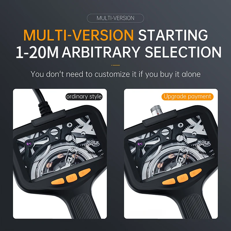 HD Digital Waterproof Snake Camera, Handheld Borescope, Inspeção Tubo de Dreno do Cilindro, 8 LED Light, 4.3 "LCD Screen, IP67