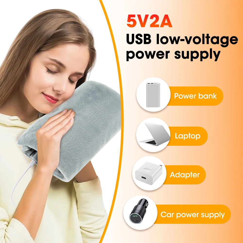 28x39cm Soft Heating Pad Electric Blanket For Body Abdomen Back Legs Hands Winter Warmer Home Office USB Charging Thermal Mat