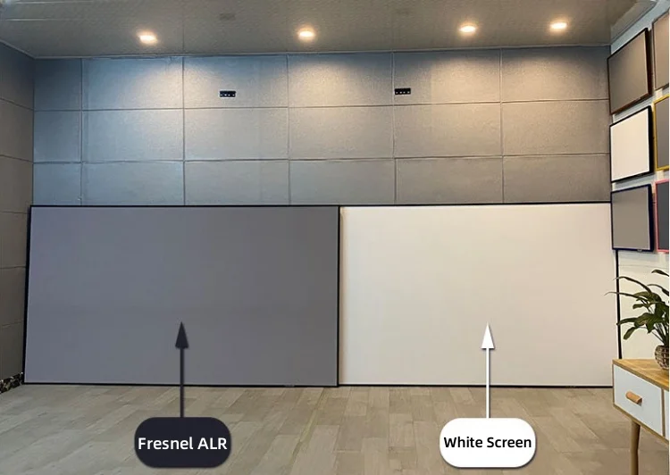 100 ''120'' ALR Weiche Flexible Fresnel Festen Rahmen Lange Werfen Projektion Bildschirm für Normale Fokus Projektor Anti Licht Vorhang – Detail 26